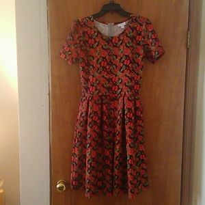 Dark Floral LulaRoe Amelia Dress (Small)